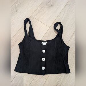 Jason Wu Vest Crop Top With Abalone Buttons